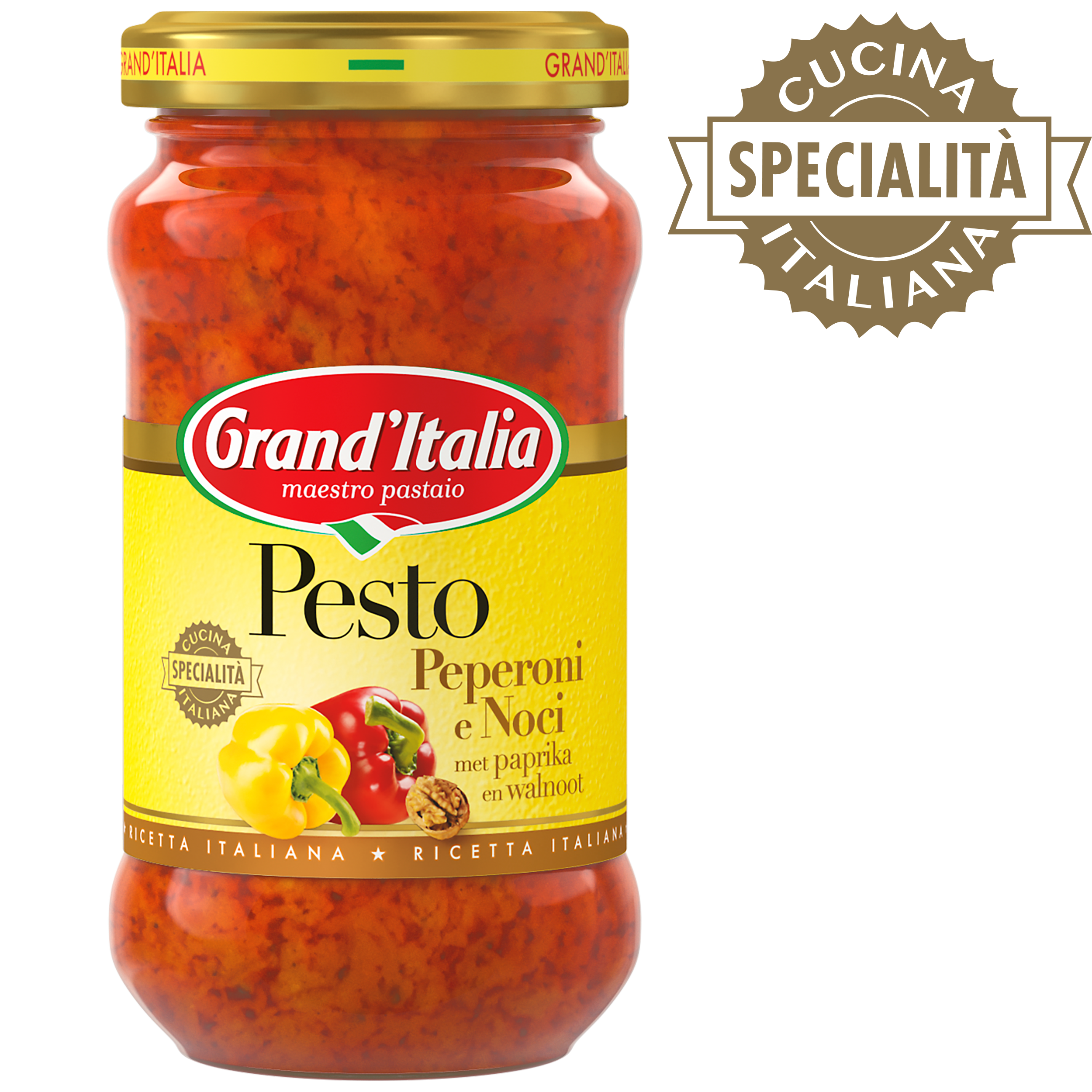 Pesto Peperoni e Noci 185g Grand'Italia - claim
